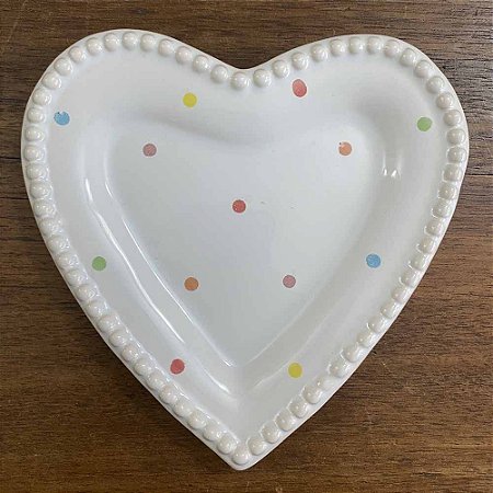 Prato de Coração Tamanho Pão - Cores Variadas