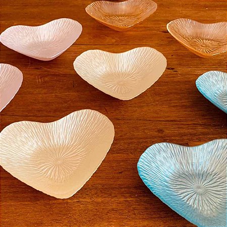 Bowl Coração Vidro - Cores Variadas