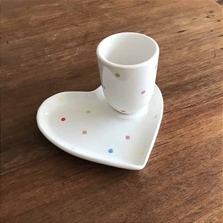 Kit Pratinho Coração + Copinho - Cores Variadas