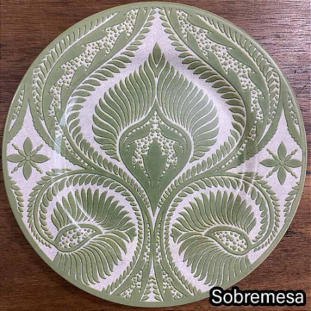 Linha Damask Green/Pink/Yellow Alleanza - Pratos raso/sobremesa
