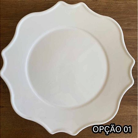 Prato para bolo branco modelos variados