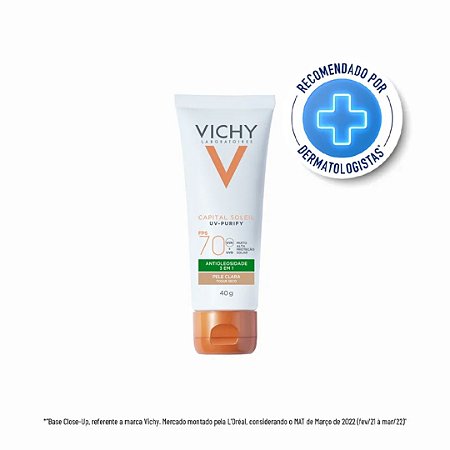 Vichy Purify Cor Clara FPS 70 - Protetor Solar Facial 40g