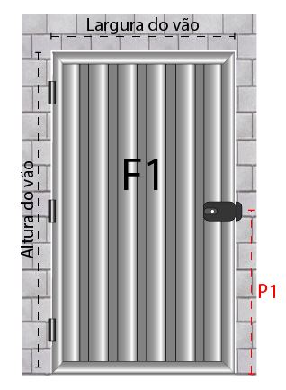 Portão Búzius de giro 1 folha com lambri vertical.