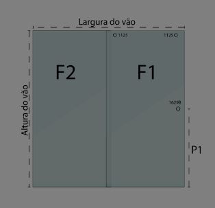 Box de canto 1 fixo e 1 porta