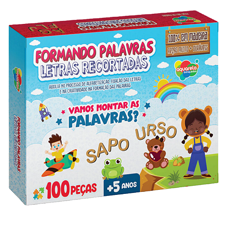 Formando Palavras - Letras Recortadas Alfabeto em madeira 100 letras