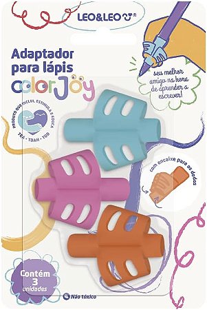ADAPTADOR DE LÁPIS COM ENCAIXE DE DEDO C/ 3 PEÇAS