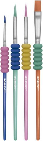 PINCEL ERGONÔMICO COM BORRACHA PONTA REDONDA/CHATA C/ 4 UND