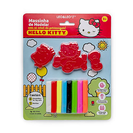 MASSINHA DE MODELAR C/ MOLDES HELLO KITTY