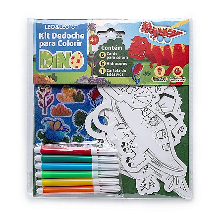 KIT DEDOCHE PARA COLORIR DINO