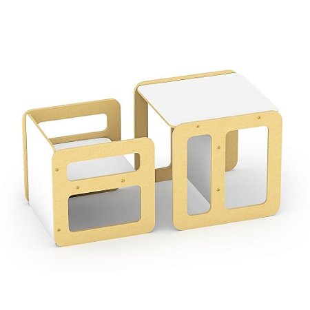 CONJUNTO MESA E CADEIRA CUBO MONTESSORI