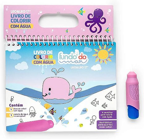LIVRO DE COLORIR COM ÁGUA FUNDO DO MAR