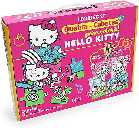 QUEBRA-CABEÇA 4 EM 1 PARA COLORIR HELLO KITTY