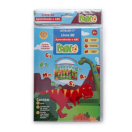 LIVRO 3D APRENDENDO O ABECEDÁRIO COM DINOSSAURO