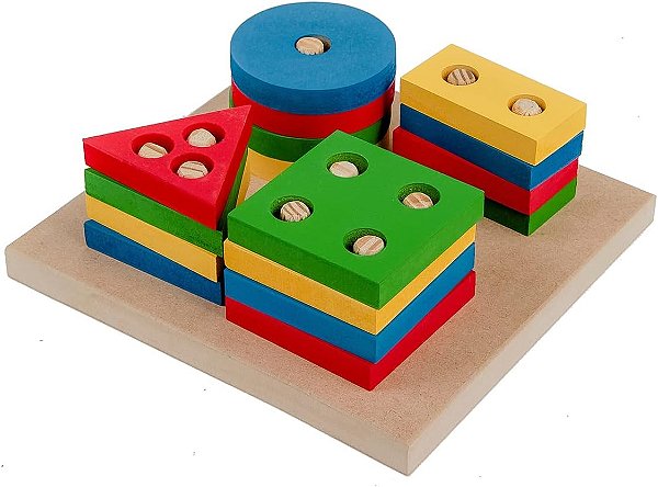 Brinquedo Educativo Encaixe Formas e Cores 17 Peças - Toy Mix