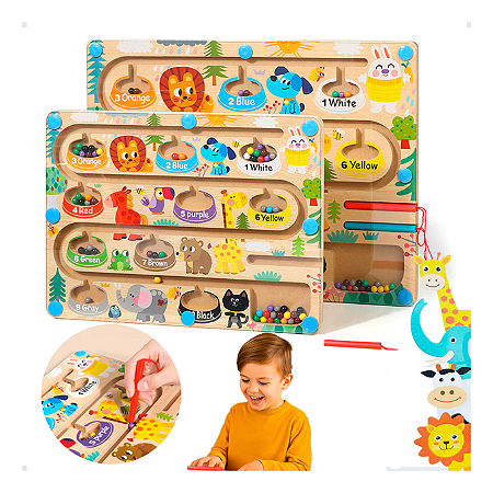 LABIRINTO MAGNÉTICO CORES E NÚMEROS BICHINHOS