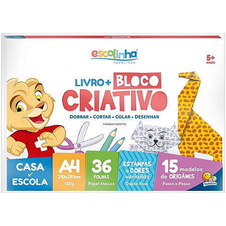 ESCOLINHA LIVRO+A4 BLOCO CRIATIVO (ORIGAMI)