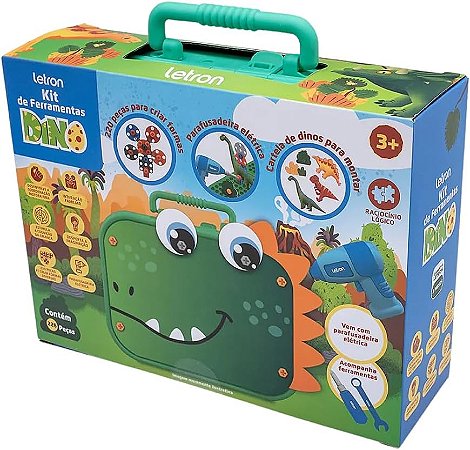 Kit Ferramentas Infantil Dino Letron 228 Peças Brinquedo Educativo