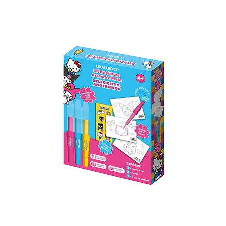 Kit Pintura Assopra e Pinta Hello Kitty Infantil Leo&Leo Criativo +4 Anos