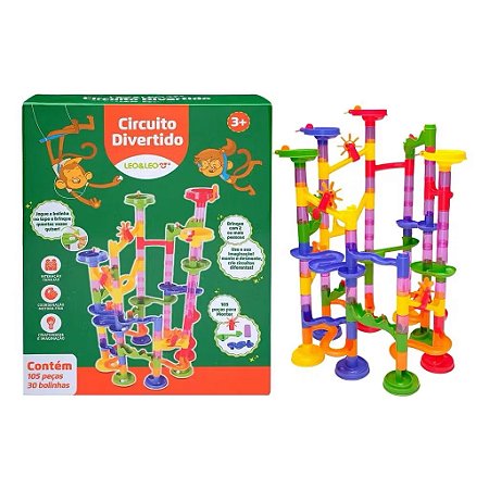 Circuito Divertido Monta e Desmonta 105 Peças Leo&Leo Educativo Infantil +3 Anos