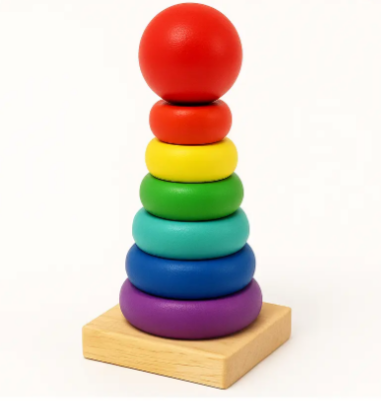Brinquedo Educativo Torre Empilhar Madeira Montessori