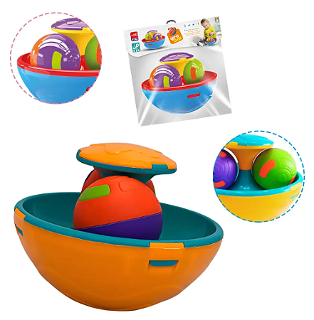 Brinquedo Giratório Para Bebê Gira Ball Didático Sons JP Brink