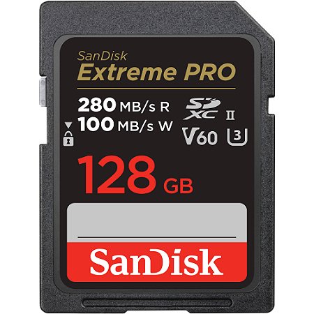 Cartão de Memória SanDisk 128GB Extreme PRO UHS-II SDXC 280 MB/s V60