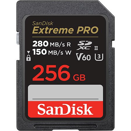 Cartão de Memória SanDisk 256GB Extreme PRO UHS-II SDXC 280 MB/s V60