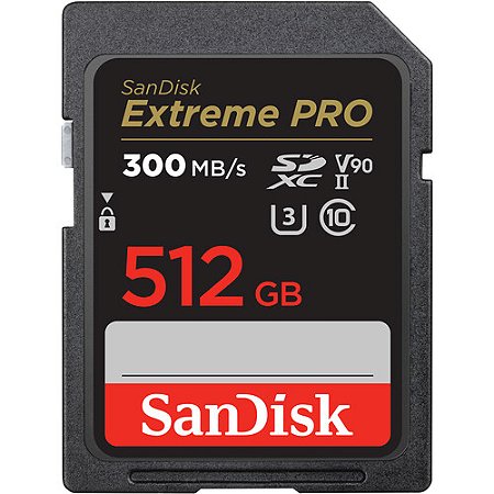 Cartão de Memória SanDisk 512GB Extreme PRO UHS-II SDXC 260MB/s V90