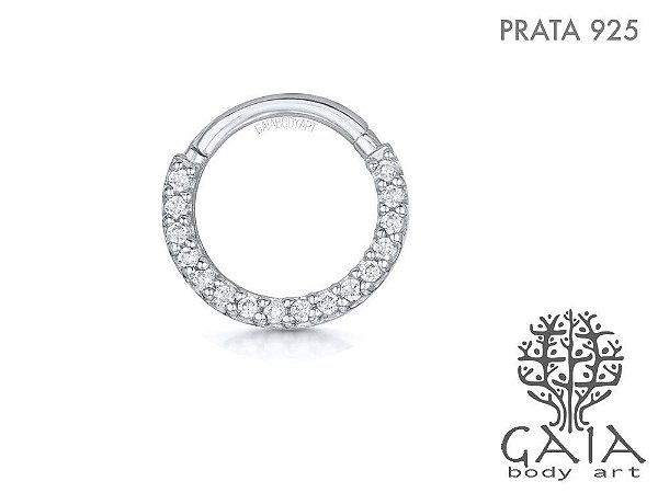 Argola Prata 925 Zircônias Clara