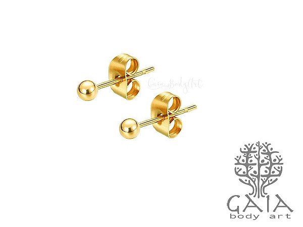 Piercing Sobrancelha em Ouro 18k Pino Curvado Bolinha