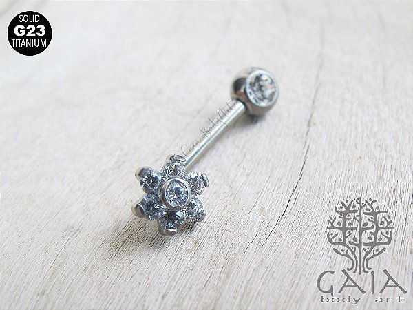 Piercing Íntimo Titânio G23 Christina Flor Zircônias - Gaia Body Art ...