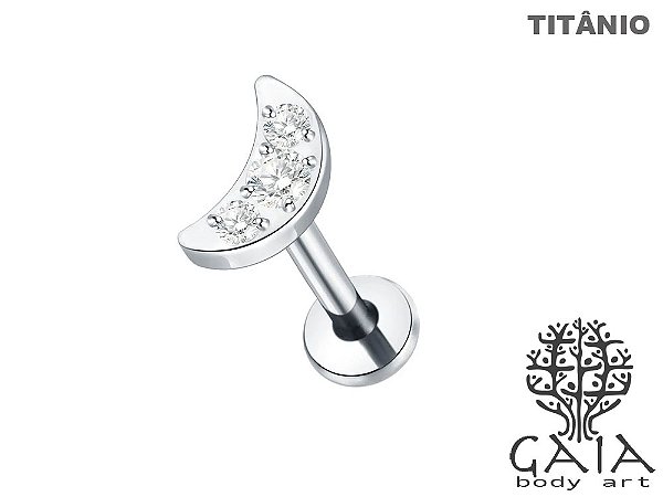 Labret Titânio Lua Zircônias