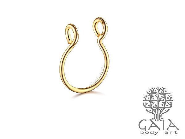 Piercing Falso Argola Septo Faux Dourado