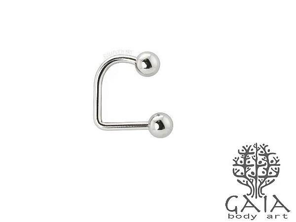 Piercing barbell curvo em coração vertical labret sobrancelha em aço  cirúrgico 316l