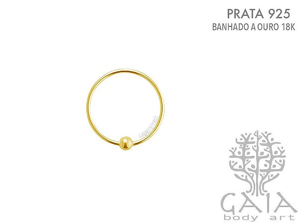 Argola Captive Prata 925 Dourada