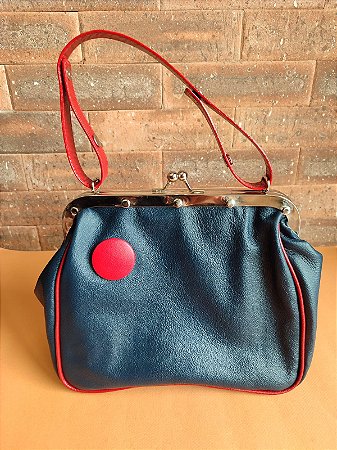 Bolsa da Vovó em Couro Azul