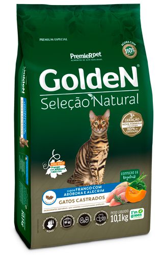 Ração para Gatos Adultos Golden Gatos Seleção Natural Castrados 3kg