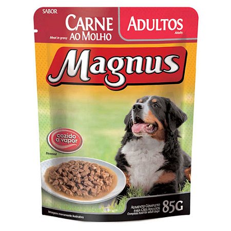 Ração Úmida para Cães Adultos Magnus Sache Carne ao Molho 85g