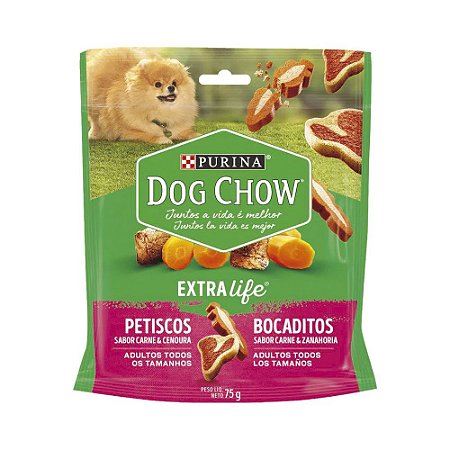 Dog Chow Bocaditos sabor Carne e Cenoura 75g