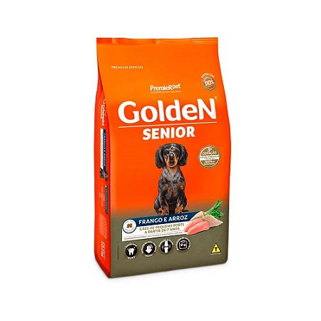 Golden para Cães Sênior Mini Bits sabor Frango e Arroz 10kg