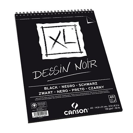 Bloco XL Dessin Noir Black A5 150g Canson