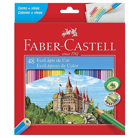 LÁPIS DE COR FABER CASTELL 48 CORES - FotoGift - Papelaria Fotografia e  Presentes