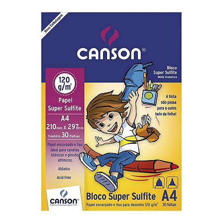 Papel Canson Sulfite 120g A4 - Bloco Papel Canson Sulfite 120g A4 -  FotoGift - Papelaria Fotografia e Presentes