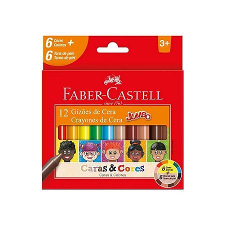 Gizão de Cera Caras e Cores Faber Castell 12 cores