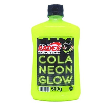 Cola Neon Glow Slime Amarela