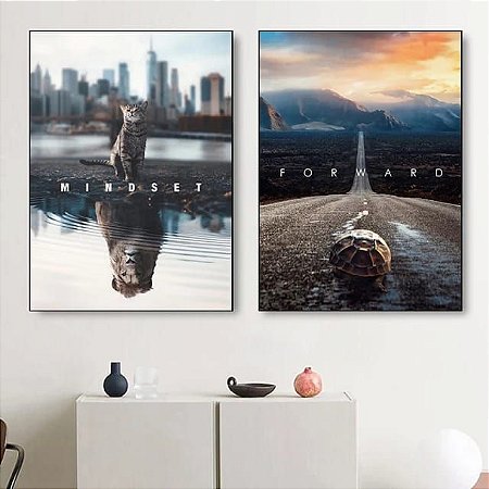 Quadros Decorativo Mindset Conjunto Dois Quadros