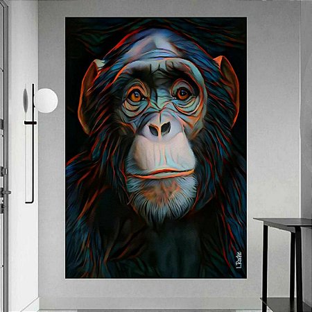 Quadro Decorativo Macaco Aquarela
