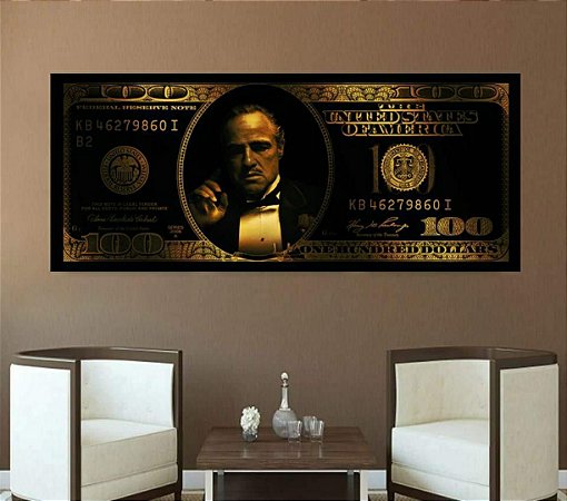 Quadro Decorativo Nota de Cem Dólares