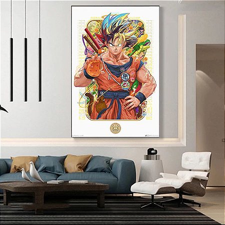 Quadro Decorativo Goku Com Esfera do Dragon Ball Z - Decorarte Designer