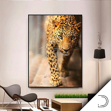 Quadro Decorativo Onça Pintada Caminhando - Decorarte Designer